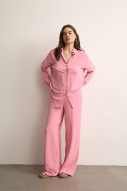 Рубашка оверсайз из жатого хлопка - Mollis фото 2