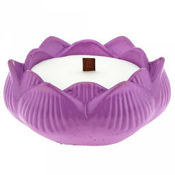 Свеча "Лилия" д8см, h4см, парафин, в подсвечнике из гипса, сиреневый, время горения 5,5 часов (Россия)