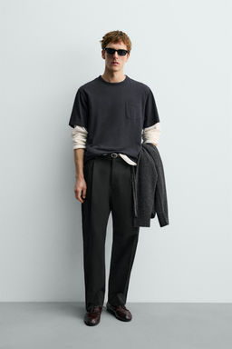 CAMISETA BOLSILLO AARON LEVINE X ZARA / Marino