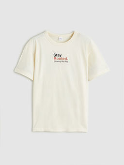 Bisiklet Yaka Bask?l? Erkek ?ocuk Ti??rt