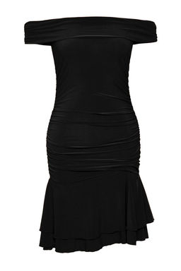 Siyah Carmen Yaka Vucuda Oturan Etegi F?rf?rl? Mini Esnek Orme Elbise TWOSS25EL00225 - Trendyolmilla фото 5