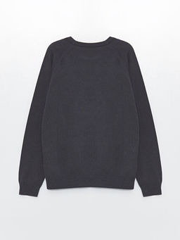 Bisiklet Yaka Bask?l? Uzun Kollu Erkek ?ocuk Triko Kazak - Waikiki фото 2