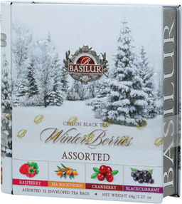 BASILUR. Новый год. Winter Berries. Ассорти жест.банка, 32 пак.