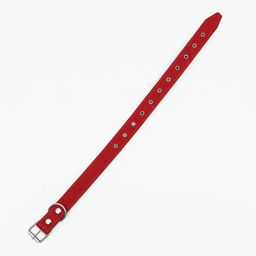 Ошейник комбинированный кожа/брезент, безразмерный, 70 х 3,5 см, ОШ 25-60 см, красный - Пижон фото 3