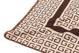 Платок на голову, с абстракцией MAGROM, бежевый, 90 х 90 см, из искусственного шелка