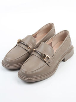 03-DEB106-4 KHAKI Лоферы женские (натуральная кожа)