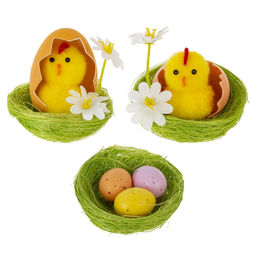 Набор из 9-ти изделий декоративных "Гнездо пасхальное" (5,5*5), L18 W14 H5,5 см