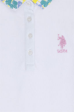 U. S. Polo Assn Белая базовая футболка с воротником-поло для девочек - U.s. polo assn фото 9