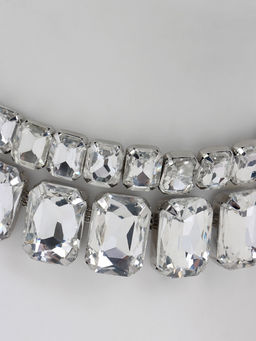 Чокер-колье Сияние дуэт, цвет белый в серебре, 36 см