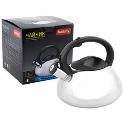 Чайник из нерж. стали MAL-109, 3 литра, полированный, со свистком, цельнометаллический 910071 - Mallony фото 2