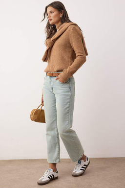 Ac?k Mavi Normal Bel Comfort Bootcut Straight Jeans TWOAW26JE00143 - Trendyolmilla фото 2
