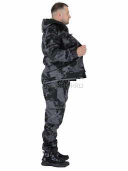 Удлиненный утепленный демисезонный костюм Forest trail Grey для активного отдыха (горка на флисе) - Rax фото 9