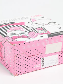 УЦЕНКА Набор бумажной посуды c масками «Кошечка», 6 тарелок, 6 стаканов, 6 масок