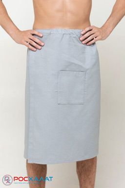 Мужской вафельный килт на липучке серый В-10 (20)