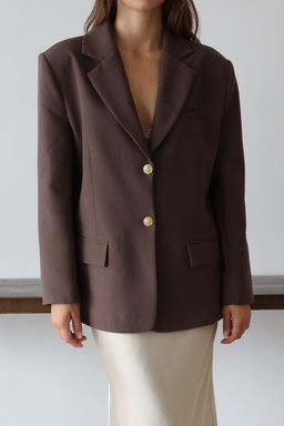 Kahverengi Normal/Regular Kal?p Dokuma Blazer Ceket TWOAW26BC00040