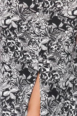 Siyah Desenli Onden Y?rtmac Detayl? Midi Boy Dokuma Keten Gorunumlu Etek TWOSS24ET00104 - Trendyolmilla фото 5