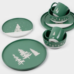 Тарелка новогодняя суповая «Зимний лес», 15×7 см, 700 мл, ручная работа
