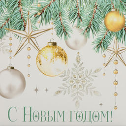 Коробка подарочная новогодняя складная «С Новым годом!», 17×17×7 см