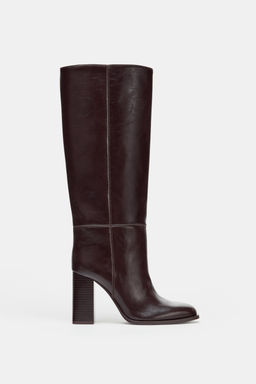 BLOCK HEEL KNEE-HIGH BOOTS - Zara фото 2