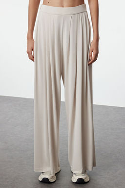 TRENDYOLMILLA Tas Pilili Wide Leg/Rahat Kesim Esnek Orme Pantolon TWOAW25PL00073  фото 4