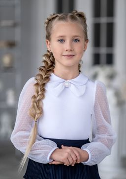 Сенека, блузка трикотажная белый/122-60-54