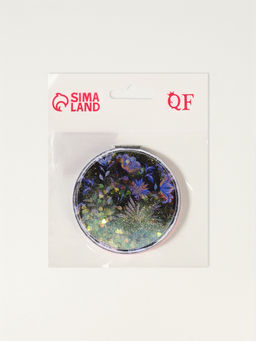 Цена за 2 шт. Зеркало складное Цветы, d=7.2 см, с увеличением х2, чёрное, фиолетовое - Qf фото 6