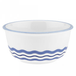 "Синий полосатик" Салатник фарфоровый 800мл, д15,5см, h7,4см, отводка, белый (Китай)