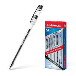 Ручка гелевая ErichKrause G-POINT 0,38 мм черная, круглый корпус