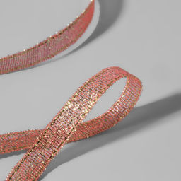 Цена за 3 шт. Лента парчовая, 6 мм, 23 1 м, цвет розовый №014 - Арт узор фото 2