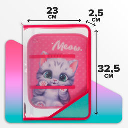 Папка для труда, А4, пластиковая, 23×32.5×2.5 см «Котик»