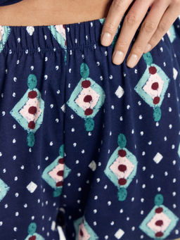 Комплект женский (жакет, шорты) темно-синий в ромбики ромбики на т.синем 592478 - Mark formelle фото 9