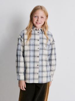 ACOOLA / Блузка детская для девочек Terra серая клетка