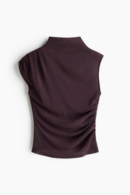 Top transparente con cuello perkins