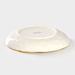 Тарелка глубокая Доляна Organic Gold, 620 мл, d=21.5 см, фарфор, белая  фото 3