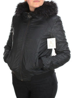 74051 BLACK Куртка зимняя женская NO NAME (200 гр. холлофайбер) - Фабричный китай фото 3