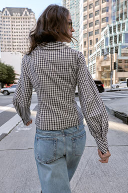 CHECK SHIRT WITH PETER PAN COLLAR - Zara фото 17