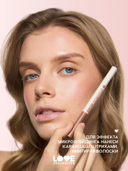 Новинка Love Generation Автоматический карандаш для бровей Brow Romance тон 02 светло-коричневый холодный