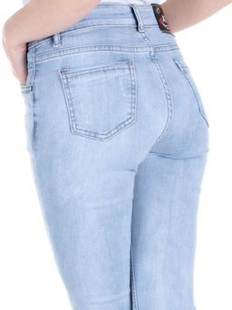 A809 LT. BLUE Джинсы зауженные женские AOTERSS - Фабричный китай фото 7