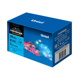 ULD-S0700-050/DTA MULTI IP20 SNOWFLAKES-3 Гирлянда светодиодная с контроллером Снежинки-3, 50 светодиодов, 7 м, разноцветная, IP20,провод прозрачный - Volpe фото 7