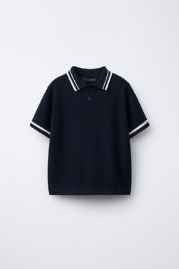 BASIC RIBBED KNIT POLO SHIRT - Zara фото 5