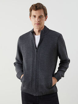 B?y?k Beden Standart Kal?p Dik Yaka Erkek Triko H?rka