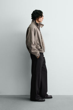 HERRINGBONE TEXTURED CROPPED FIT JACKET - Zara фото 12