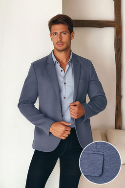 TRENDYOL MAN Haki Slim Fit Orme Esnek Kumasl? Blazer Ceket TMNAW23CE00025 - Trendyolmilla фото 17
