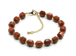 Браслет из авантюрина граненые 8*10мм, 20см