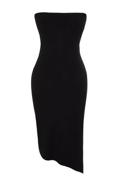 Siyah Midi Triko Straplez Premium Iplik/Ozel Iplik Triko Elbise TWOSS24EL00306 - Trendyolmilla фото 8