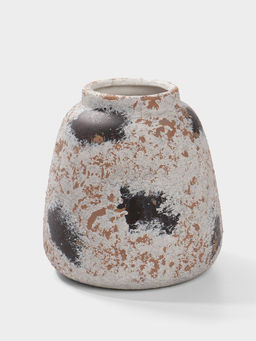 Ваза настольная керамика "Дези" 16х14 см, бело-коричневый