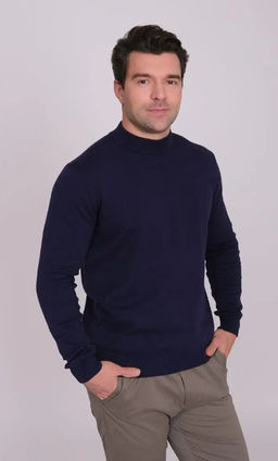 KMD080 Джемпер (вязаный трикотаж) ТМ_СИНИЙ