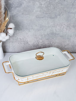 Мармит с подогревом 2,5 л Белое золото / WG-694-2.5 /уп 6/ керамическая чаша на подставке с подогревом - Галеонтрейд фото 4