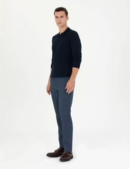 Lacivert Ekstra Slim Fit Kuma_ Pantolon