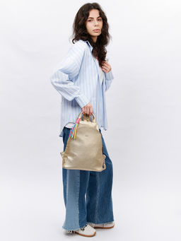 LACCOMA рюкзак Адель-золотистый эко кожа хлопок фото 2